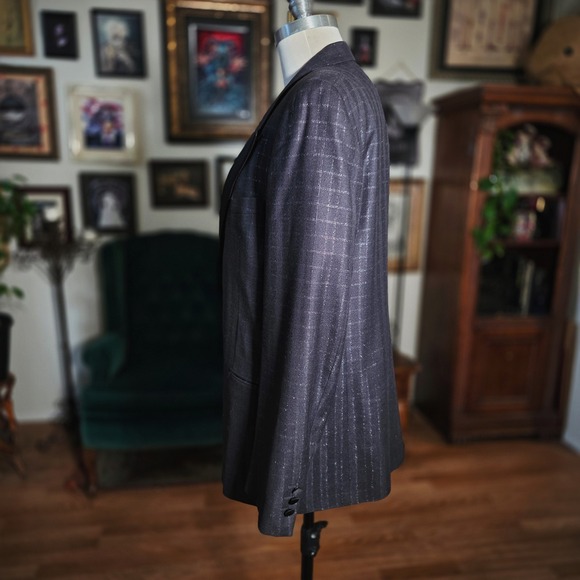 Vintage 80s Yves Saint Laurent Mens Double Breasted Blazer Jacket Italy Wool - Picture 6 of 8